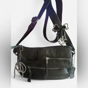 Great American Leathers Works 100% Leather crossbody bag in forest green